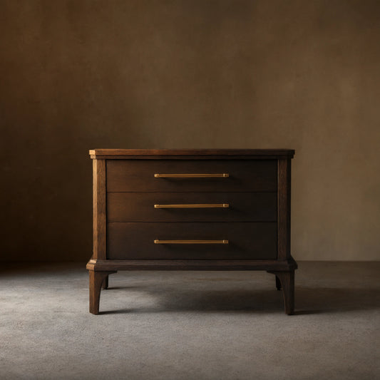 St. Martin Wood Closed Nightstand Oak Bedside table with Soft-Close Drawers