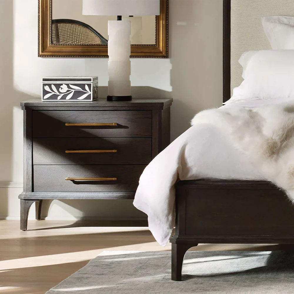 St. Martin Wood Closed Nightstand Oak Bedside table with Soft-Close Drawers