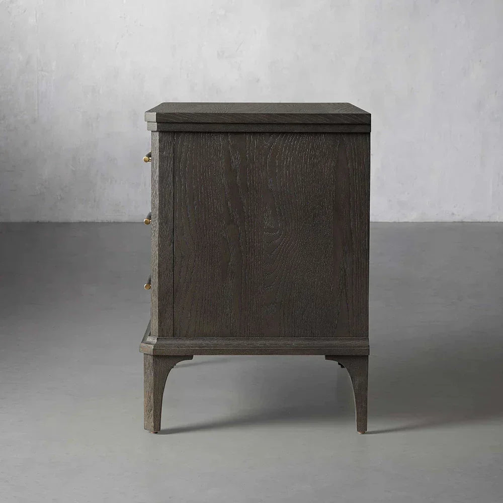 St. Martin Wood Closed Nightstand Oak Bedside table with Soft-Close Drawers