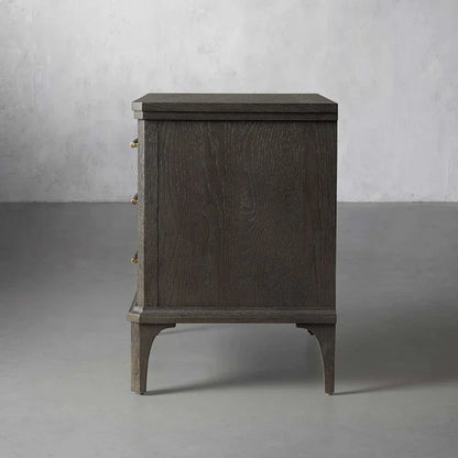 St. Martin Wood Closed Nightstand Oak Bedside table with Soft-Close Drawers