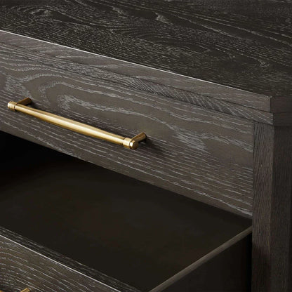 St. Martin Wood Closed Nightstand Oak Bedside table with Soft-Close Drawers