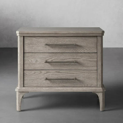 St. Martin Wood Closed Nightstand Oak Bedside table with Soft-Close Drawers