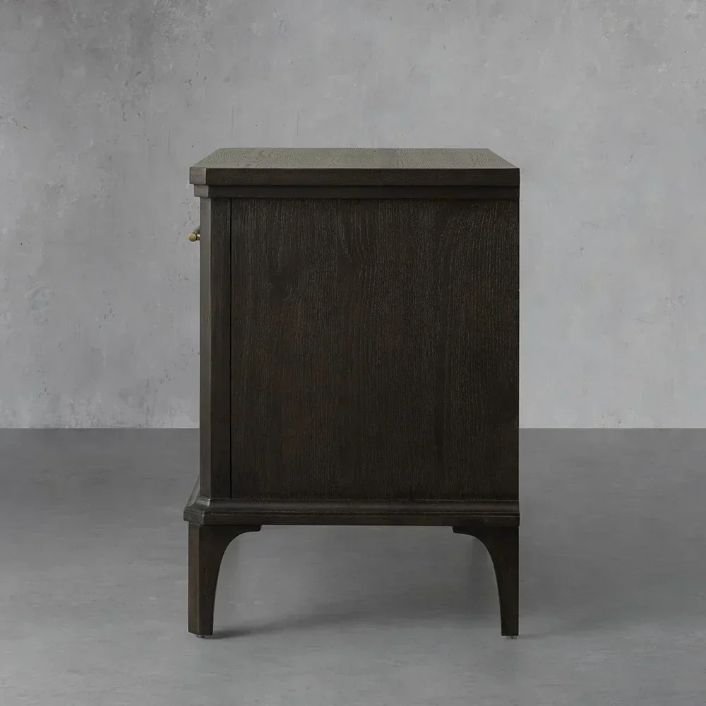 St. Martin Open Oak Nightstand Traditional Bedside table with Soft-Close Drawer