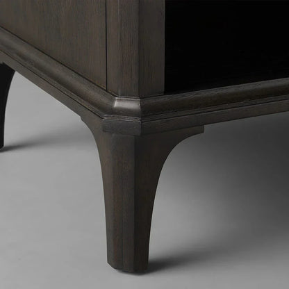 St. Martin Open Oak Nightstand Traditional Bedside table with Soft-Close Drawer