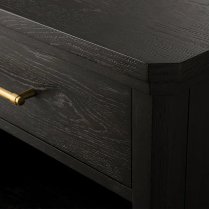 St. Martin Open Oak Nightstand Traditional Bedside table with Soft-Close Drawer