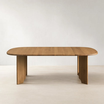Jolson Wood Extension Dining Table with Honey Finish & Dual 20" Leaves