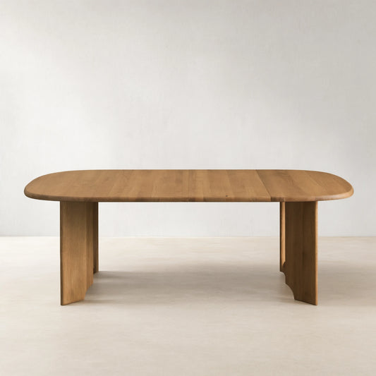 Jolson Wood Extension Dining Table with Honey Finish & Dual 20" Leaves