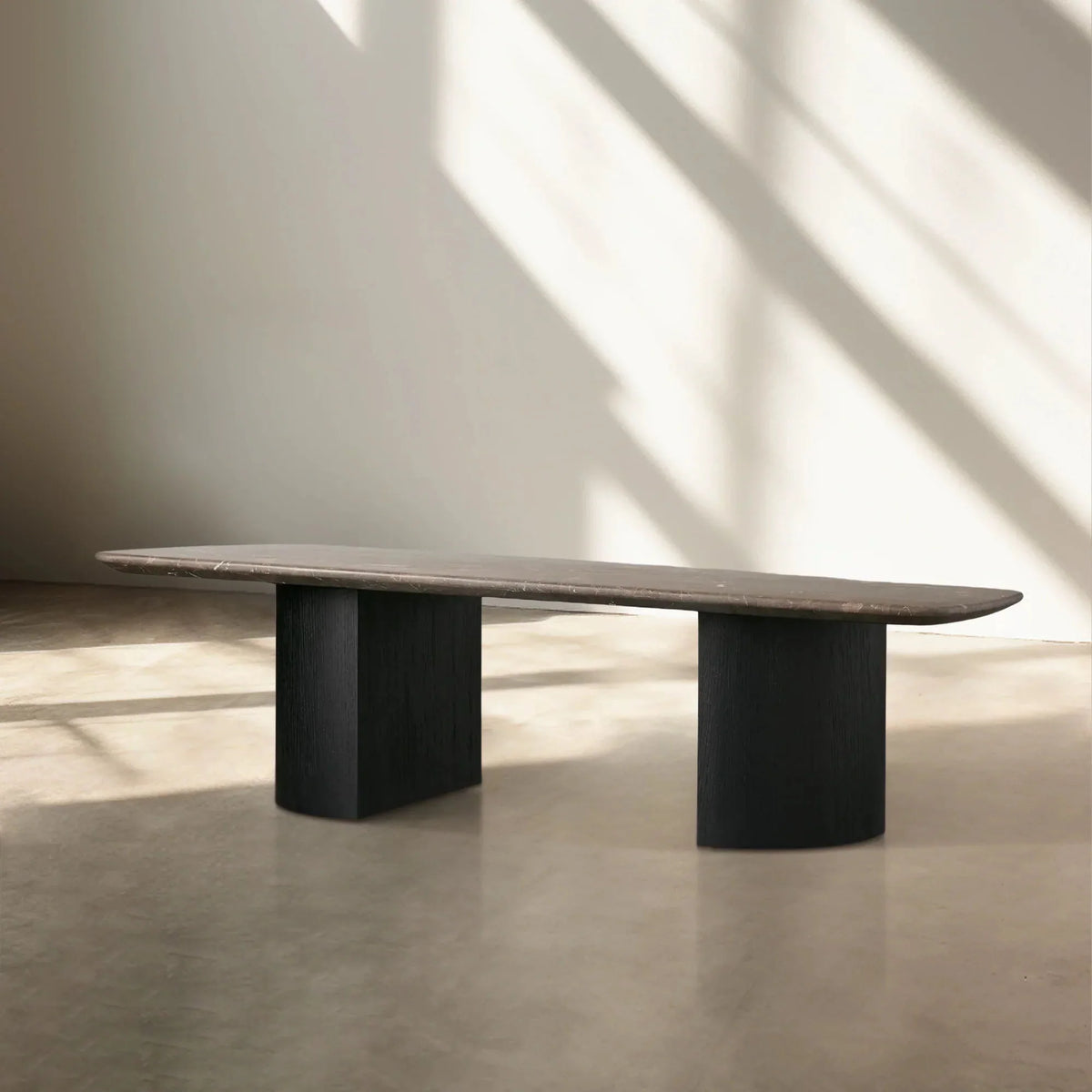 San Germani 72" Stone Coffee Table with Dauphine Metal Base