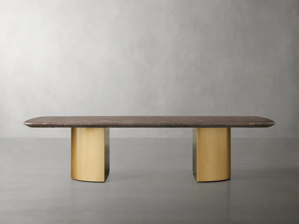 San Germani 72" Stone Coffee Table with Dauphine Metal Base