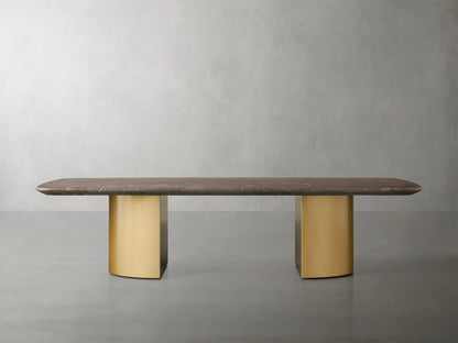 San Germani 72" Stone Coffee Table with Dauphine Metal Base