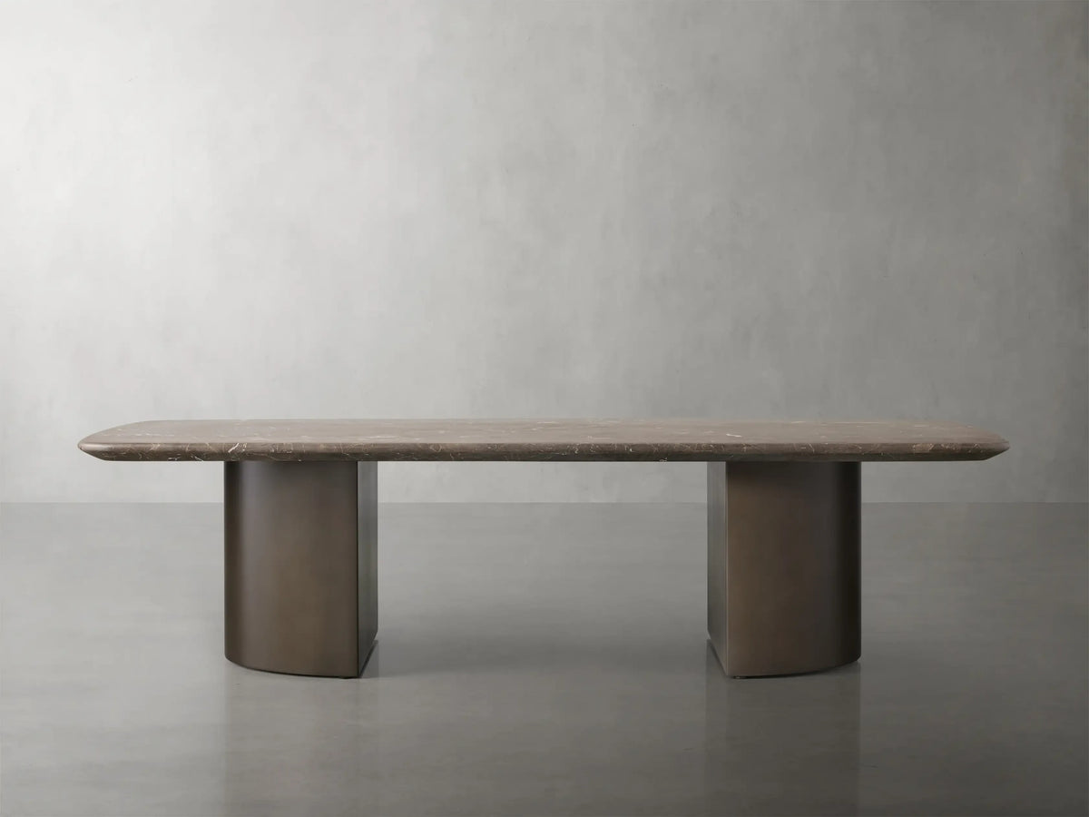 San Germani 72" Stone Coffee Table with Dauphine Metal Base