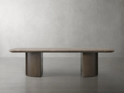 San Germani 72" Stone Coffee Table with Dauphine Metal Base