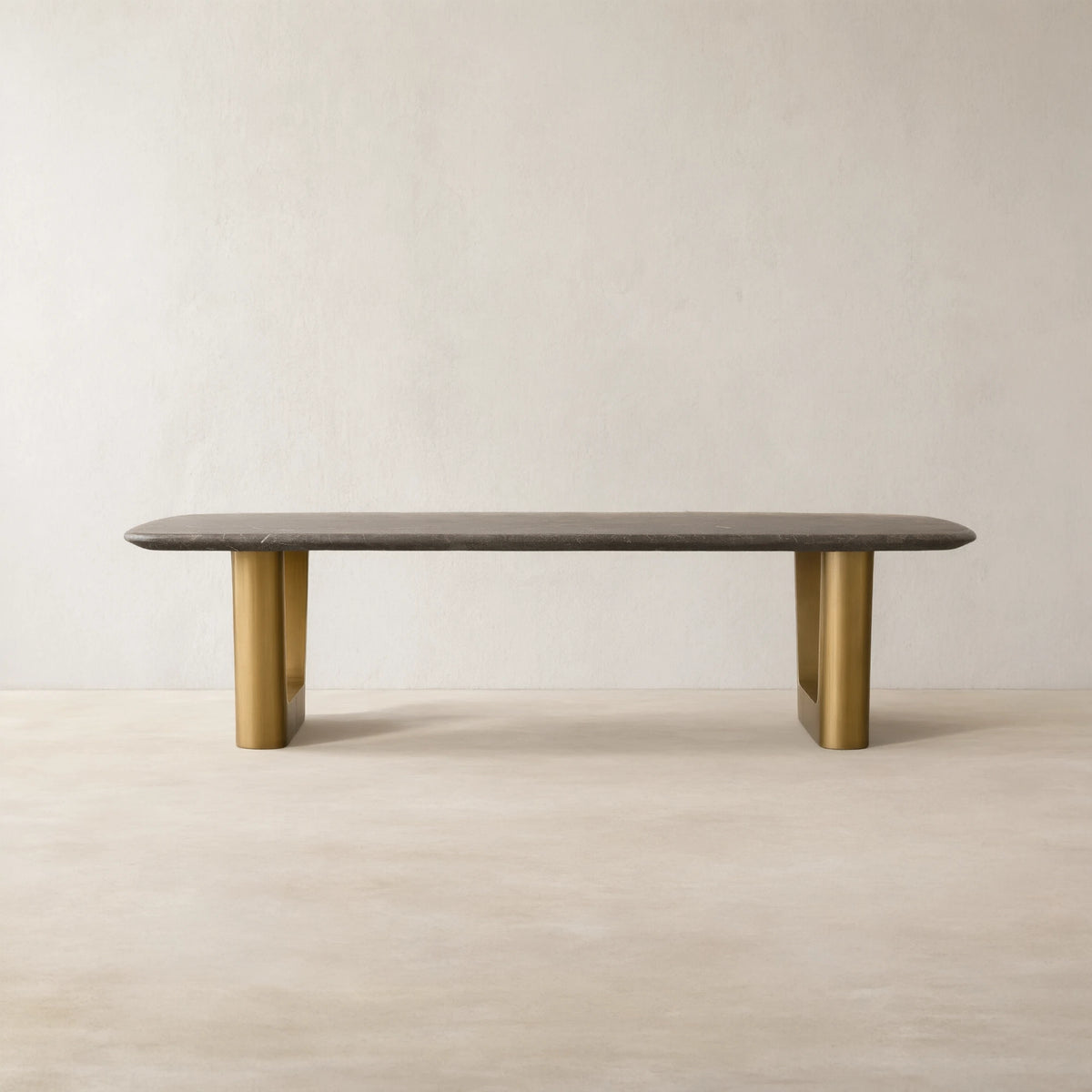 San Germani 72" Carrara marble Top Coffee Table with Rennes Metal Base