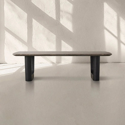 San Germani 72" Carrara marble Top Coffee Table with Rennes Metal Base