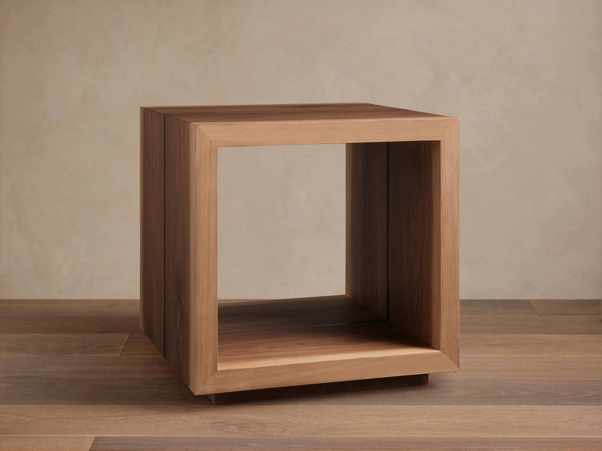 Mihaela Solid Wood End Table Square Accent Sofa Side Table
