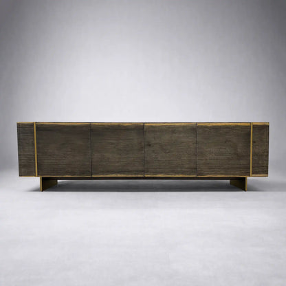 Mihaela Oak Media Console Wood Entertainment Centers Cabinet Retro TV Stands