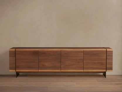 Mihaela Oak Media Console Wood Entertainment Centers Cabinet Retro TV Stands
