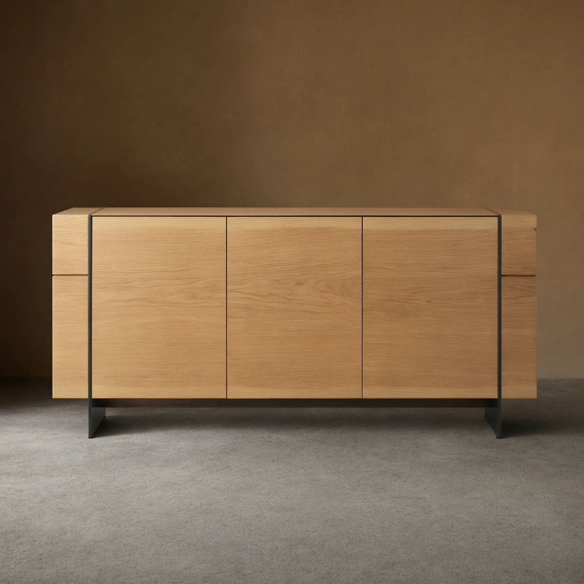 Mihaela Wood water-based process Sideboard Oak Buffet Storage Cabinet