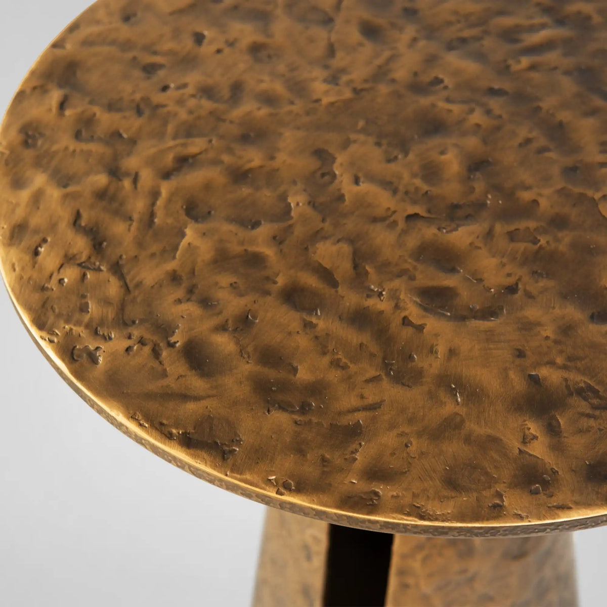 Sculptural Antique Brass Side Table