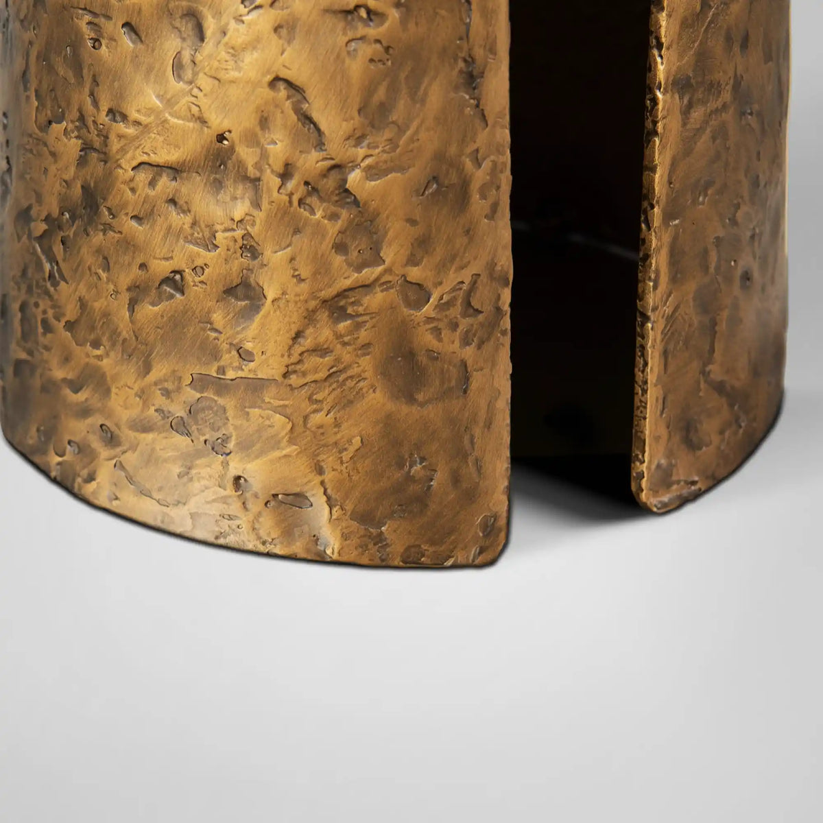 Sculptural Antique Brass Side Table