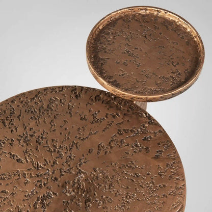 Sculptural Antique Brass Side Table