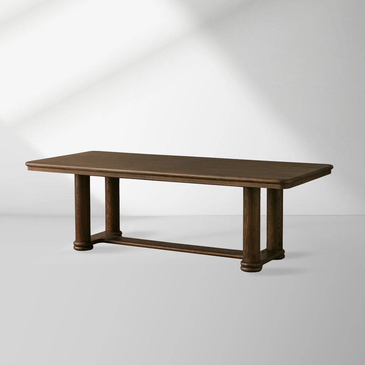 Warby Wood Extension Dining Table with Two 18" Leaves Mocha Finish