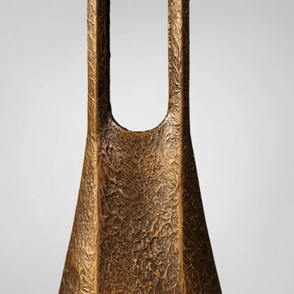 Sculptural Hammered Metal Side Table