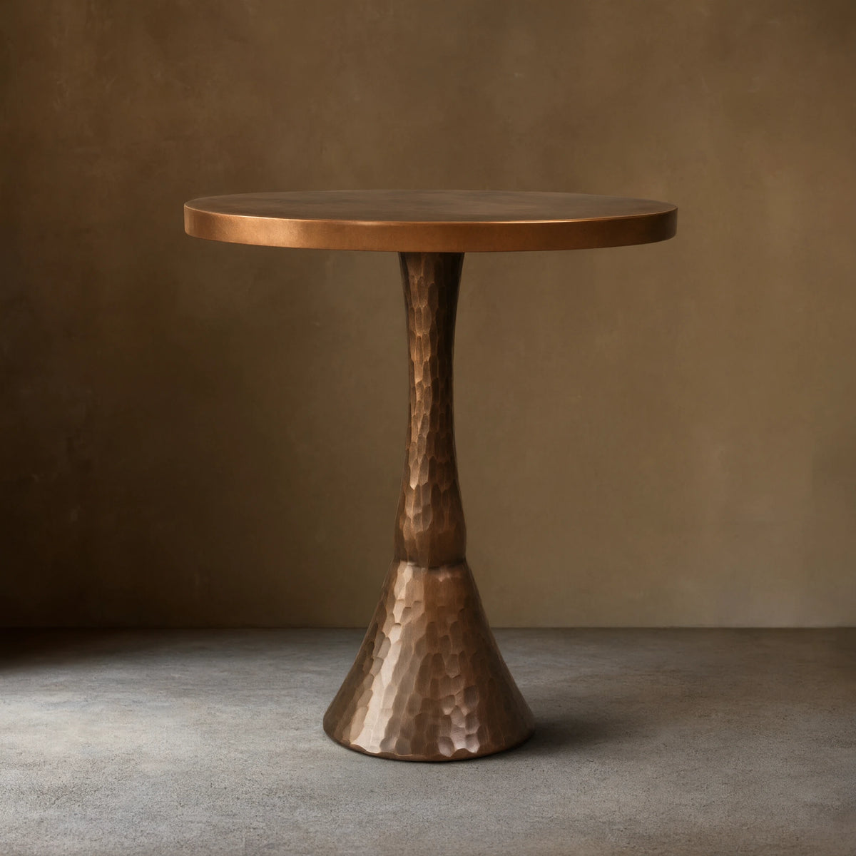 Sculptural Antique Bronze Side Table