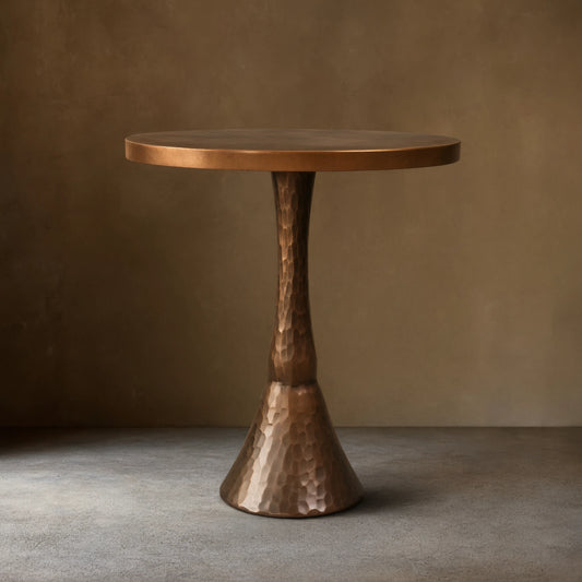 Sculptural Antique Bronze Side Table