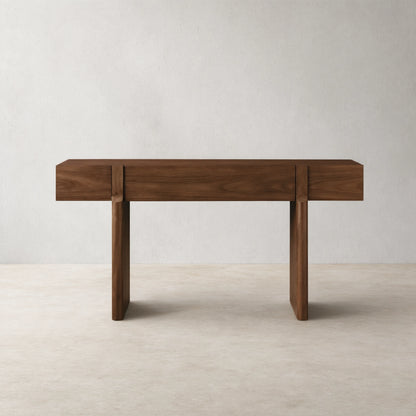 Callan Solid Walnut Entrance Console Table Wood Rustic Entryway Hallway table