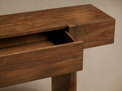 Callan Solid Walnut Entrance Console Table Wood Rustic Entryway Hallway table
