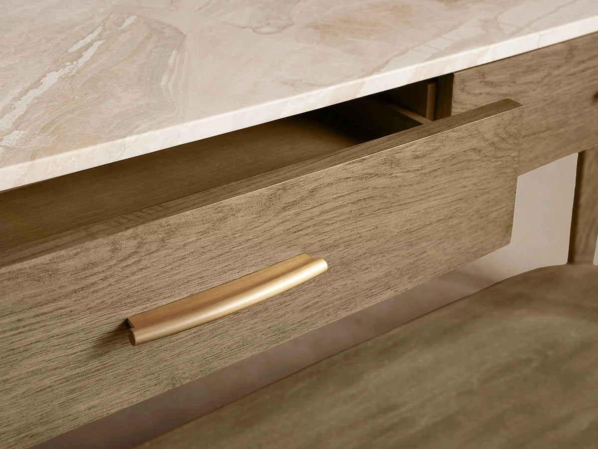 Danny Marble Top Entryway Console Table Wtih Storage Drawers Oak Wood Hallway Entrance Table
