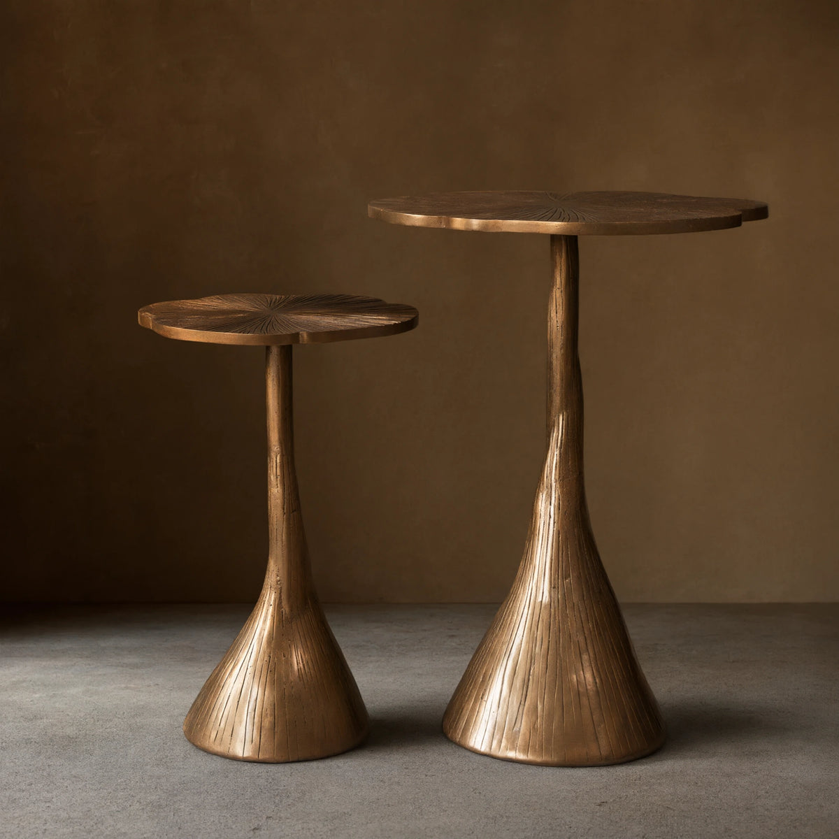 Sculptural Bronze Aluminum Side Table