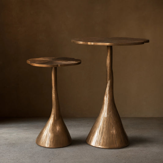 Sculptural Bronze Aluminum Side Table