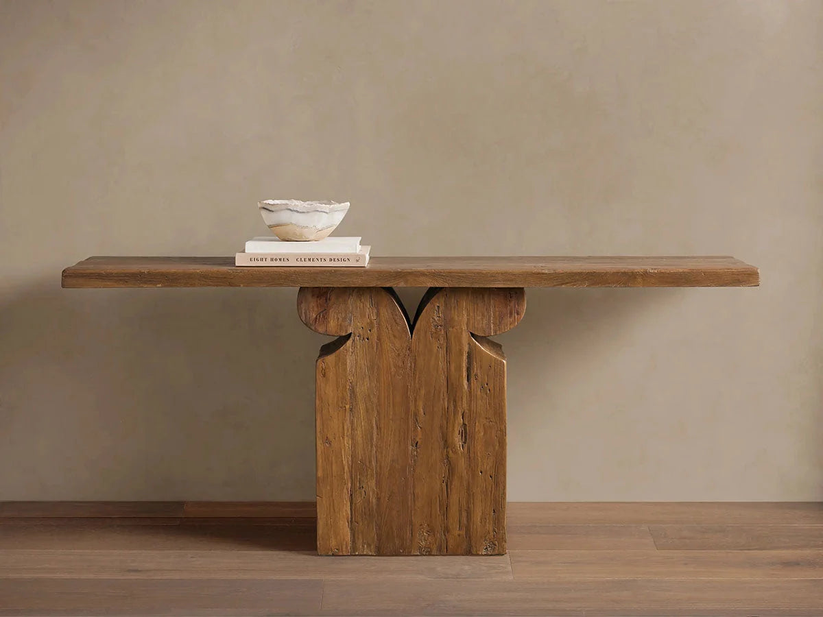 Dumai Reclaimed Teak Hallway Console Entrance Table Wood Country Entryway Table