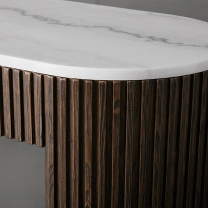 Finnley Marble Top Entryway Console Table Wood Hallway Entrance Table