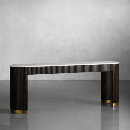 Finnley Marble Top Entryway Console Table Wood Hallway Entrance Table
