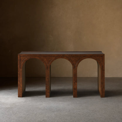 Hattie Wood Console Entryway Table Arch Design Hallway Entrance Table