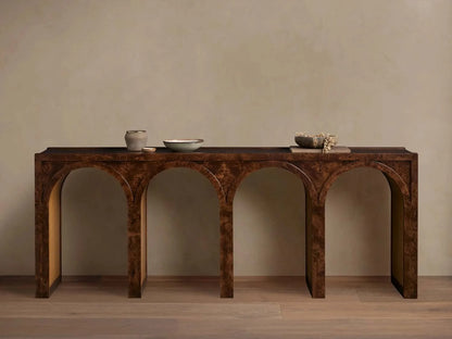 Hattie Wood Console Entryway Table Arch Design Hallway Entrance Table