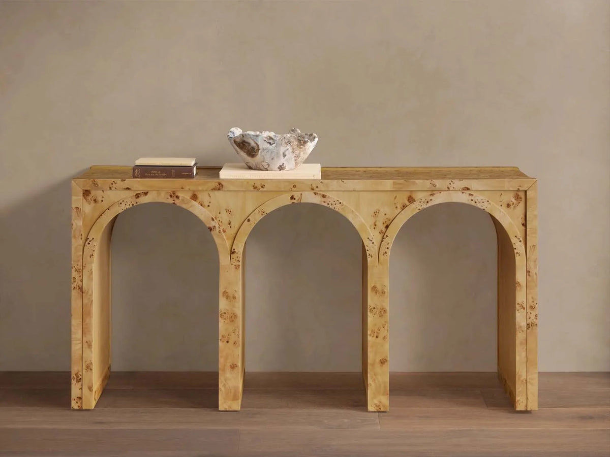 Hattie Wood Console Entryway Table Arch Design Hallway Entrance Table