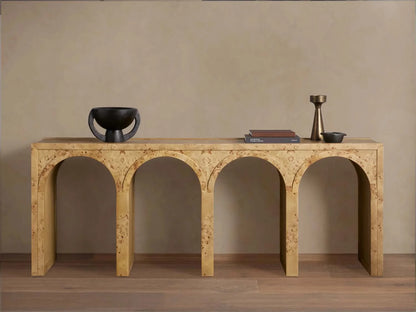 Hattie Wood Console Entryway Table Arch Design Hallway Entrance Table