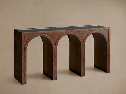 Hattie Wood Console Entryway Table Arch Design Hallway Entrance Table