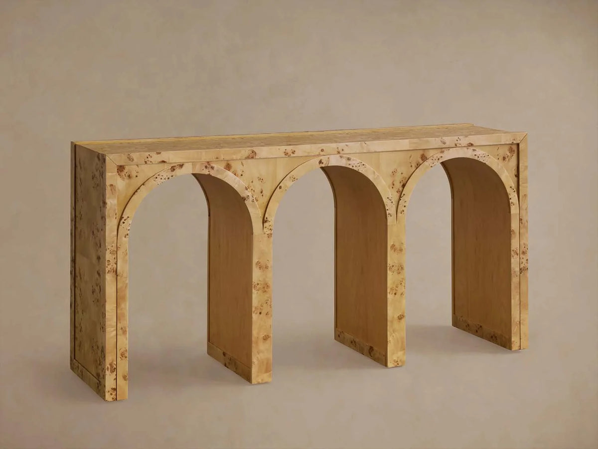 Hattie Wood Console Entryway Table Arch Design Hallway Entrance Table