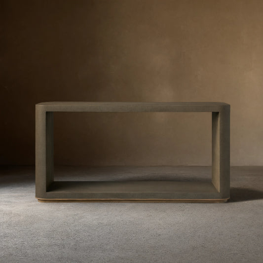 Harrow Entryway Console Table Faux Shagreen Finish Wood Entrance Table