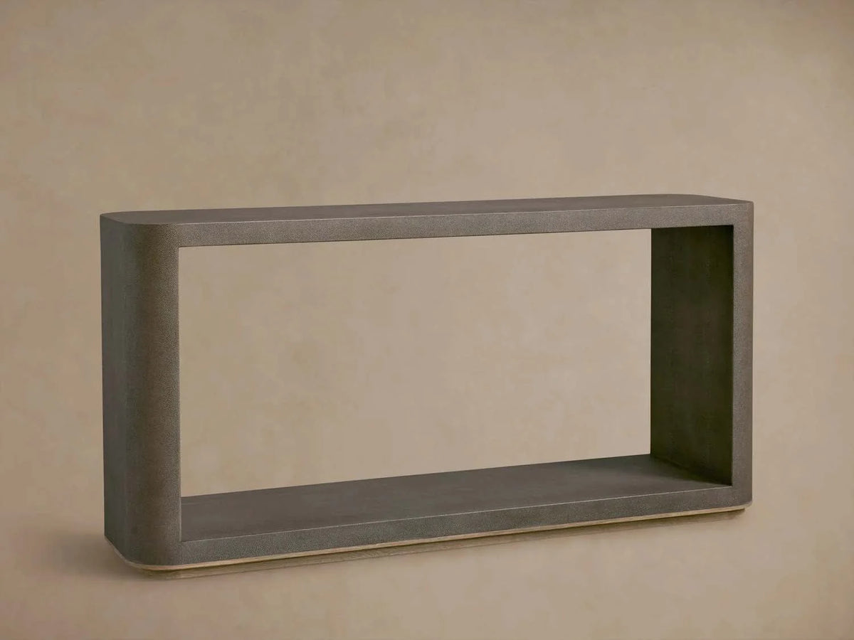 Harrow Entryway Console Table Faux Shagreen Finish Wood Entrance Table