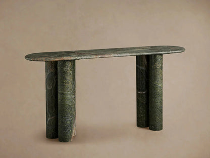 Serafin Natural Stone Entryway Console Table Vintage Hallway Entrance Table With column legs
