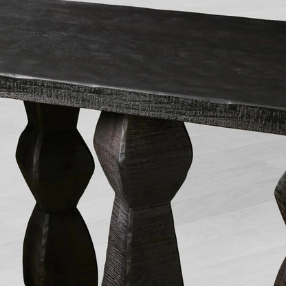 Rye Mango Wood Sculptural Entryway Console Vintage Hallway Entrance Table