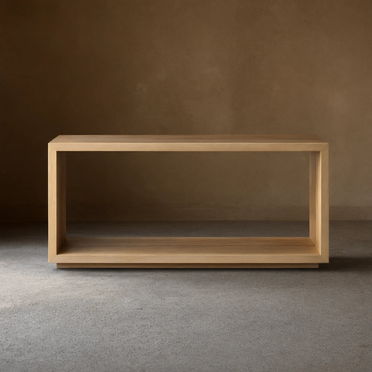 Mihaela Wood Entryway Console Table Oak Hallway Entrance Table in Vin Alb