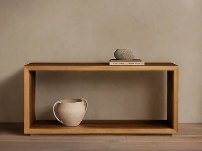Mihaela Solid Wood Entrance Console Table Hand-Finished Hallway Entryway Table