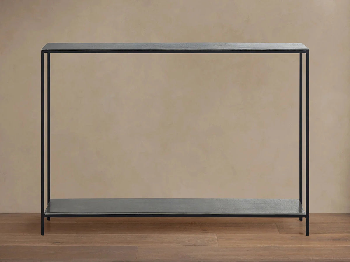 Kavali Slim Metal Entrance Console Table Solid Iron Frame Hallway Entryway Table